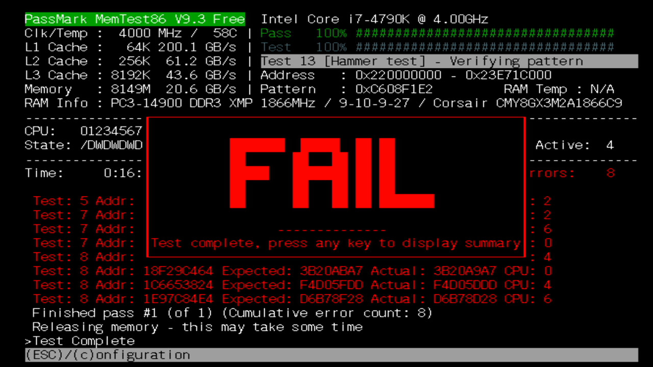 PassMark Memtest86でメモリのエラーを確認する｜SAKURA-PC