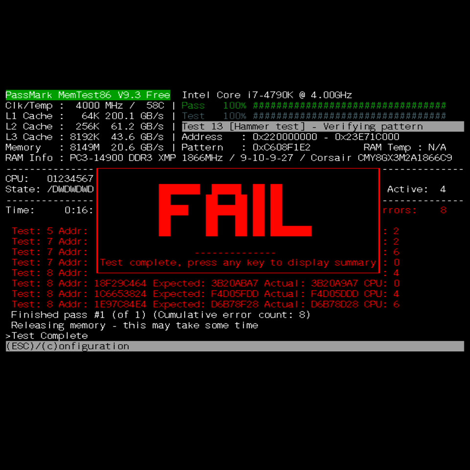 PassMark Memtest86でメモリのエラーを確認する｜SAKURA-PC