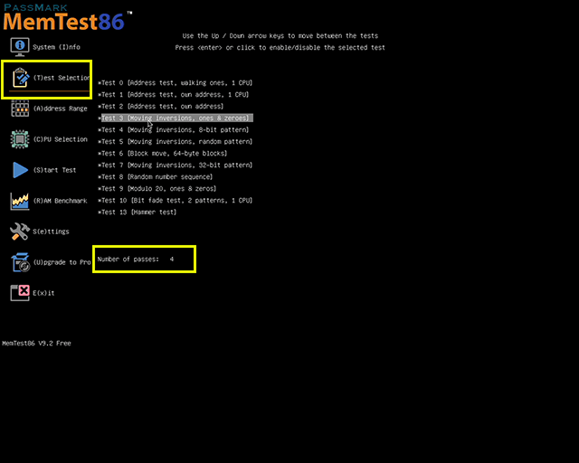 Test Selectionで実行回数を変更