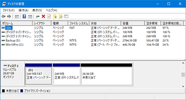Windowsのディスクの管理