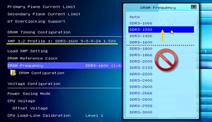 ASrock UEFI メモリの動作周波数の変更