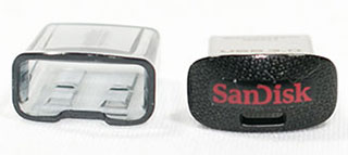 USBメモリ SanDisk SDCZ43-064G-GAM46 のロゴとカバー面