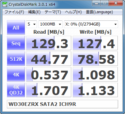 CrystalDiskMark WD30EZRX 3G
