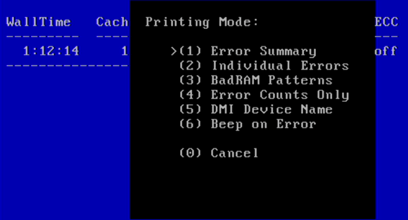 Memtest86+ 設定項目